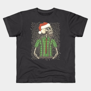 Happy Seasons - Hipster Santa Claus Skeleton Kids T-Shirt